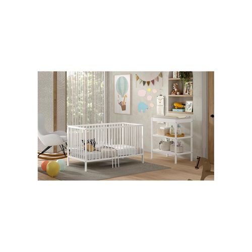 5420070243469 - DINO Baby- Junior Set best aus Baby Juniorbett und Wickelregal Buche massiv - versch Ausführungen - Weiß 5420070243469 - DINO Baby- Junior Set best aus Baby Juniorbett und Wickelregal Buche massiv - versch Ausführungen - Weiß