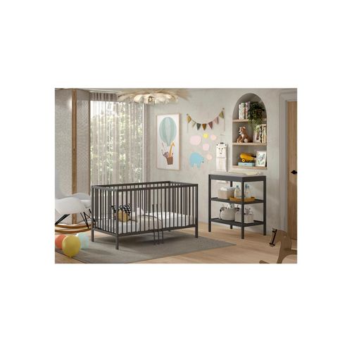 5420070243476 - DINO Baby- Junior Set best aus Baby Juniorbett und Wickelregal Buche massiv - versch Ausführungen - Anthrazit 5420070243476 - DINO Baby- Junior Set best aus Baby Juniorbett und Wickelregal Buche massiv - versch Ausführungen - Anthrazit
