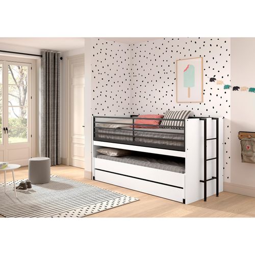 5420070242714 - SAM halbhohes Bett mit viel Funktion 2 Liegeflächen 90 x 200 cm und Bettschublade Ausf Weiß Melamin Dekor 5420070242714 - SAM halbhohes Bett mit viel Funktion 2 Liegeflächen 90 x 200 cm und Bettschublade Ausf Weiß Melamin Dekor