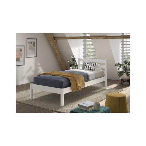 5420070246859 - Einzelbett Pino 90x200 cm mit Lattenrost weiß lackiert 5420070246859 - Einzelbett Pino 90x200 cm mit Lattenrost weiß lackiert