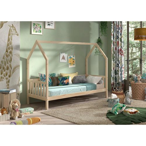 5420070245876 - CABANE Hausbett 90x200 cm und seitlicher Umrandung Kiefer massiv natur 5420070245876 - CABANE Hausbett 90x200 cm und seitlicher Umrandung Kiefer massiv natur