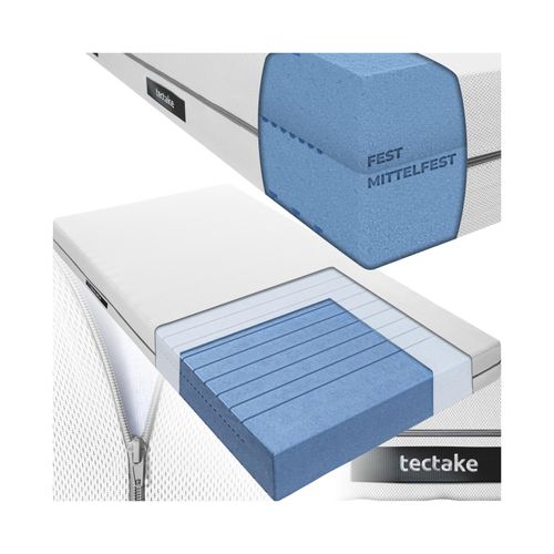4061173282262 - tectake® Matratze verschiedene Größen langlebig und formstabil waschbarer Bezug aus atmungsaktivem 3D-Meshgewebe