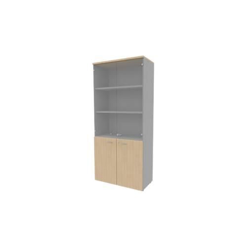 8029466046492 - Schrank ARLON OFFICE 5 Ordnerhöhen 2 Glastüren 2 Melamintüren H 2000 mm Eiche-Dekor alu 8029466046492 - Schrank ARLON OFFICE 5 Ordnerhöhen 2 Glastüren 2 Melamintüren H 2000 mm Eiche-Dekor alu