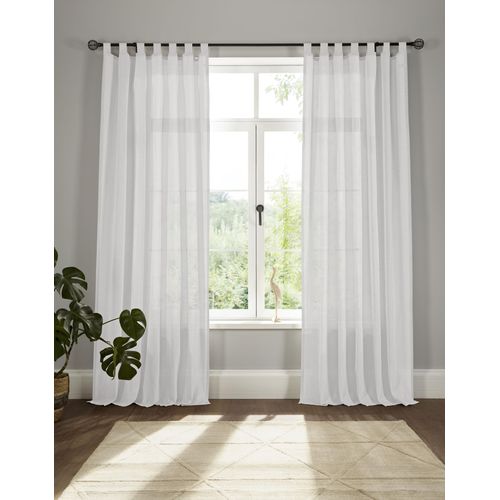 4004567290559 - Vorhang ANDAS Elby 1 Gr 2 weiß B142cm H175cm Jacquard Baumwolle Polyester Gardinen transparent basic monochrom bis 295 cm Länge