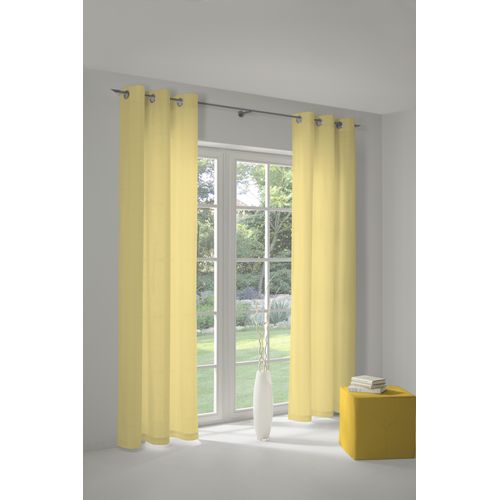 4004567208356 - Vorhang ADAM Graphic Ventus Gardinen Gr 225 cm Ösen 145 cm gelb Ösen