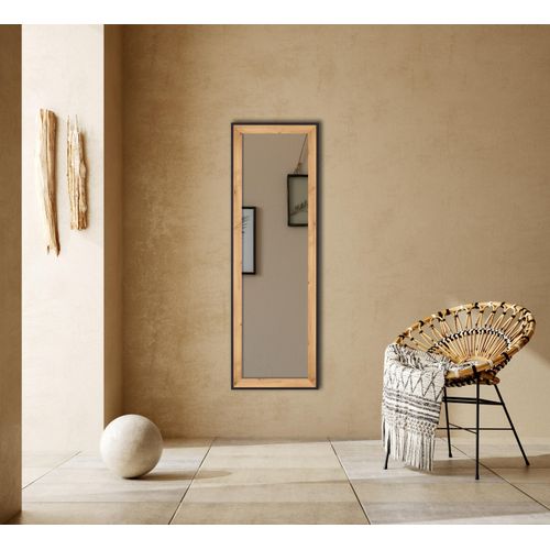 4251820306452 - Dekospiegel MIRRORS AND MORE BRANDA Spiegel Gr B H T 50 cm x 150 cm x 27 cm dekorative Rahmenoptik braun (artisan eiche) Dekospiegel Wandspiegel