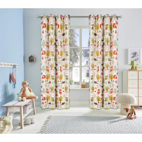 6941446610306 - Verdunkelungsvorhang LÜTTENHÜTT Waldtiere Gardinen Gr 245 cm Ösen 130 cm bunt (beige bunt) Landhaus Gardinen bedruckte Kindergardine blickdicht verschiedene Größen 6941446610306 - Verdunkelungsvorhang LÜTTENHÜTT Waldtiere Gardinen Gr 245 cm Ösen 130 cm bunt (beige bunt) Landhaus Gardinen bedruckte Kindergardine blickdicht verschiedene Größen