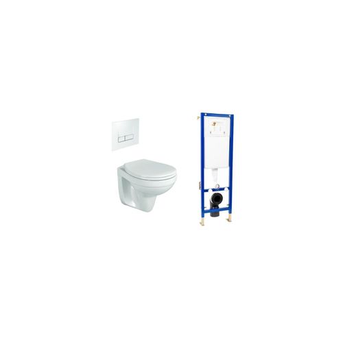 4002071287720 - Wand-WC spülrandlos Set mit Vorwandelement Schallschutz-Set und Betätigungsplatte eckig 4002071287720 - Wand-WC spülrandlos Set mit Vorwandelement Schallschutz-Set und Betätigungsplatte eckig