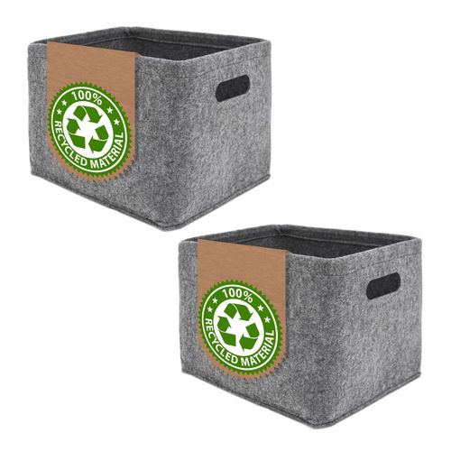 4057216046731 - - 2x Filz Aufbewahrungsbox - 33x26x23 Filzkorb Aufbewahrung - Organizer Filz Korb - grau 4057216046731 - - 2x Filz Aufbewahrungsbox - 33x26x23 Filzkorb Aufbewahrung - Organizer Filz Korb - grau