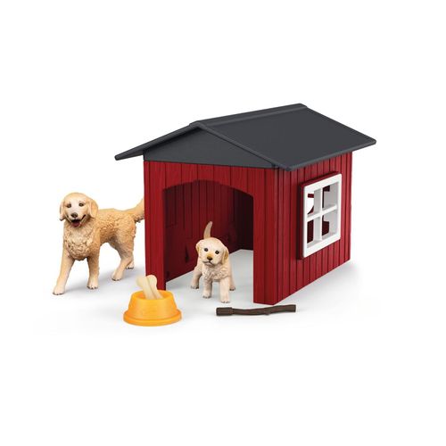 4059433992617 - Farm World Hundehütte mit Goldenretrievern Spielfigur