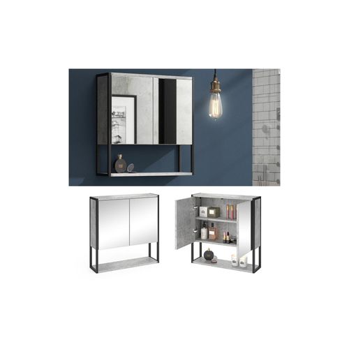 4251421948693 - Spiegelschrank Fyrk Beton Badschrank Badmöbel Badspiegel mit Ablagen 4251421948693 - Spiegelschrank Fyrk Beton Badschrank Badmöbel Badspiegel mit Ablagen