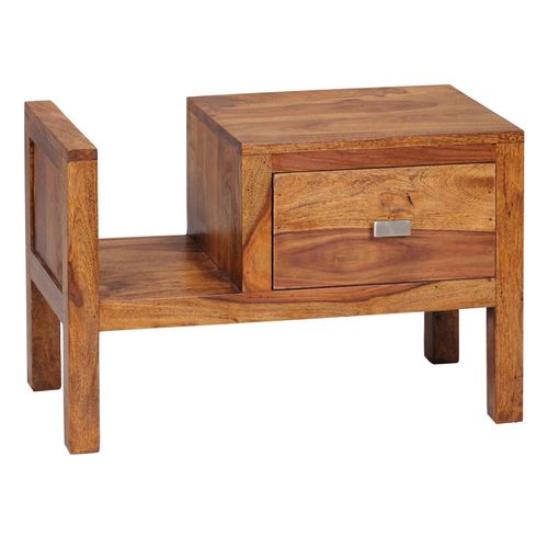 4251745764726 - Robuste Sheesham Nachtkonsole Landhaus-Optik 60x40x30 cm - Mit Schublade & Ablage 4251745764726 - Robuste Sheesham Nachtkonsole Landhaus-Optik 60x40x30 cm - Mit Schublade & Ablage