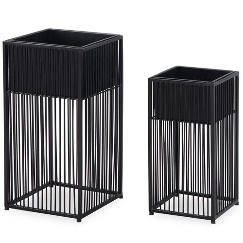 4251757712098 - WOHNLING Pflanzenständer Metall schwarz quadratisch 250 200 x 500 400 cm 2 St 4251757712098 - WOHNLING Pflanzenständer Metall schwarz quadratisch 250 200 x 500 400 cm 2 St