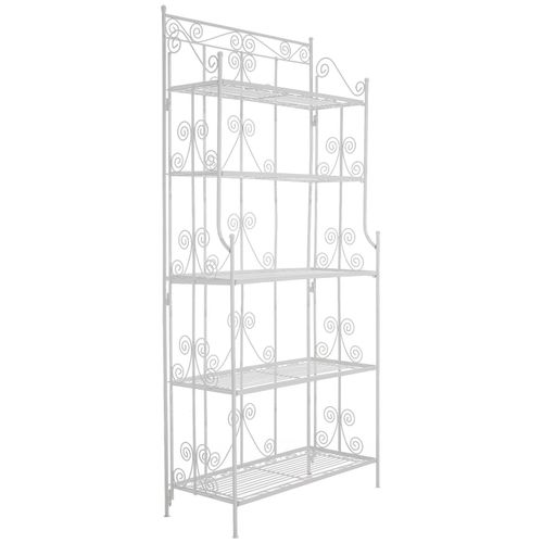 4250420234837 - Standregal Ciara I Outdoor Metallregal für Pflanzen im Landhausstil I Regal für Balkon Terrasse Veranda und Garten I 5 klappbare Böden 4250420234837 - Standregal Ciara I Outdoor Metallregal für Pflanzen im Landhausstil I Regal für Balkon Terrasse Veranda und Garten I 5 klappbare Böden
