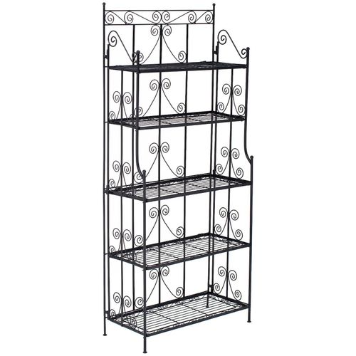 4250420230402 - Standregal Ciara I Outdoor Metallregal für Pflanzen im Landhausstil I Regal für Balkon Terrasse Veranda und Garten I 5 klappbare Böden 4250420230402 - Standregal Ciara I Outdoor Metallregal für Pflanzen im Landhausstil I Regal für Balkon Terrasse Veranda und Garten I 5 klappbare Böden