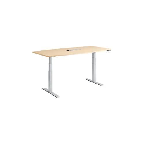 4251898819083 - Genius Konferenztisch MODENA FLEX 6-fach Anschluss elektrisch höhenverstellbar Boot B 2000 mm Ahorn weißalu 4251898819083 - Genius Konferenztisch MODENA FLEX 6-fach Anschluss elektrisch höhenverstellbar Boot B 2000 mm Ahorn weißalu