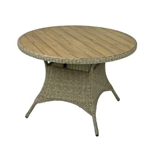 4059865397431 - Tisch BASTIA 100cm rund Teak Look Garten Terrasse Balkon Tisch Esstisch Möbel 4059865397431 - Tisch BASTIA 100cm rund Teak Look Garten Terrasse Balkon Tisch Esstisch Möbel