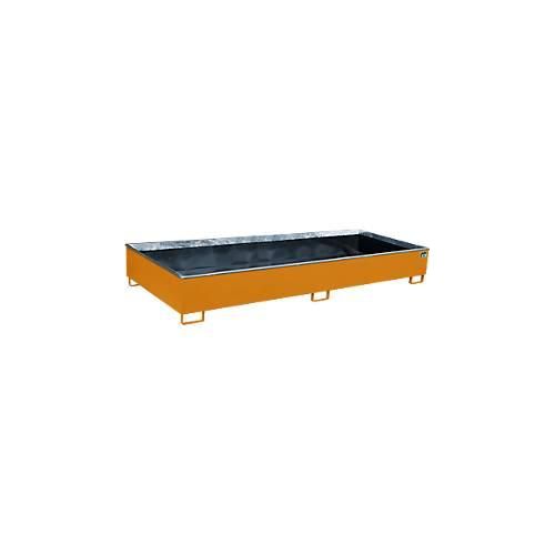 4052462053076 - Regalwanne RW 3300-3 PE mit PE-Einsatz B 3262 x T 1312 x H 383 mm bis 1000 l Stahl lackiert gelborange 4052462053076 - Regalwanne RW 3300-3 PE mit PE-Einsatz B 3262 x T 1312 x H 383 mm bis 1000 l Stahl lackiert gelborange