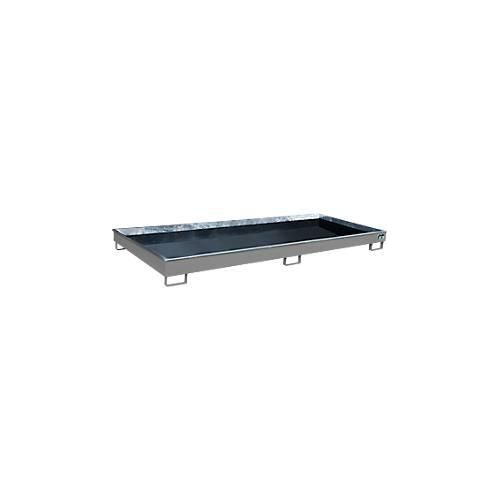 4052462058293 - Regalwanne RW 3300-1 PE mit PE-Einsatz B 3262 x T 1312 x H 195 mm bis 240 l Stahl lackiert mausgrau