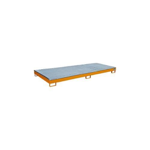 4052462054783 - Regalwanne RW-GR 3300-1 PE mit Gitterrost und PE-Einsatz B 3262 x T 1312 x H 195 mm bis 240 l Stahl lackiert gelborange 4052462054783 - Regalwanne RW-GR 3300-1 PE mit Gitterrost und PE-Einsatz B 3262 x T 1312 x H 195 mm bis 240 l Stahl lackiert gelborange