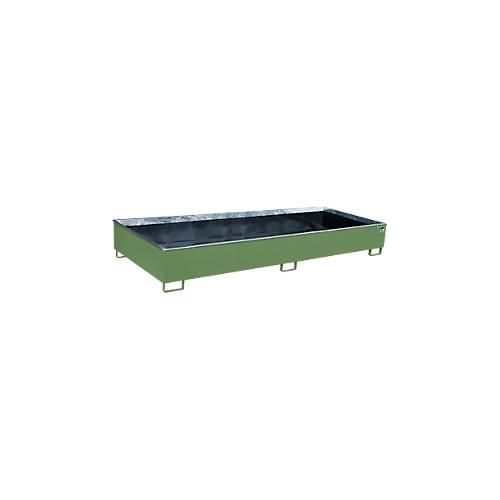 4052462058415 - Regalwanne RW 3300-3 PE mit PE-Einsatz B 3262 x T 1312 x H 383 mm bis 1000 l Stahl lackiert resedagrün