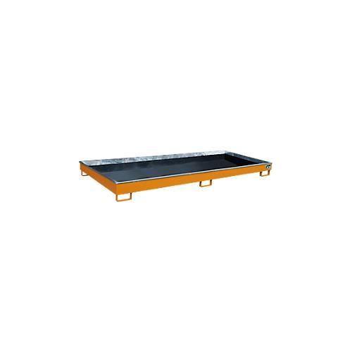 4052462053052 - Regalwanne RW 3300-1 PE mit PE-Einsatz B 3262 x T 1312 x H 195 mm bis 240 l Stahl lackiert gelborange 4052462053052 - Regalwanne RW 3300-1 PE mit PE-Einsatz B 3262 x T 1312 x H 195 mm bis 240 l Stahl lackiert gelborange