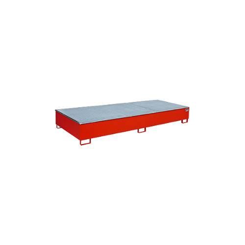 4052462058439 - Regalwanne RW-GR 3300-3 PE mit Gitterrost und PE-Einsatz B 3262 x T 1312 x H 383 mm bis 1000 l Stahl lackiert feuerrot 4052462058439 - Regalwanne RW-GR 3300-3 PE mit Gitterrost und PE-Einsatz B 3262 x T 1312 x H 383 mm bis 1000 l Stahl lackiert feuerrot