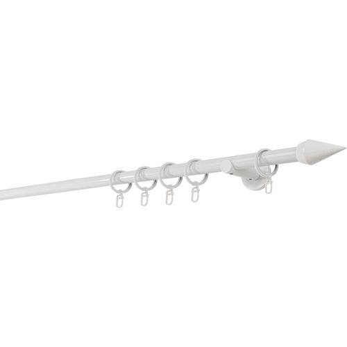 4066866110600 - Ondeco - Gardinenstange auf Maß 20mm Kegel 1-lauf Vorhangstange Wandträger 65cm Stilgarnitur mit Ringen für Vorhänge - Weiß - 160cm 4066866110600 - Ondeco - Gardinenstange auf Maß 20mm Kegel 1-lauf Vorhangstange Wandträger 65cm Stilgarnitur mit Ringen für Vorhänge - Weiß - 160cm