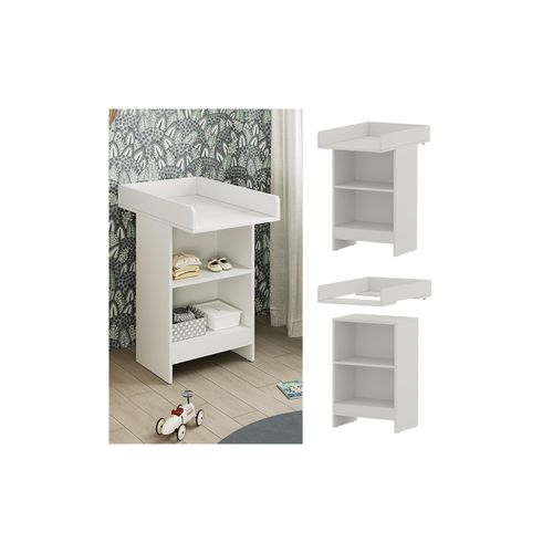 4066731276448 - Livinity Wickeltisch Mona 60 x 88 cm Weiß Wickelkommode inkl Wickelauflage