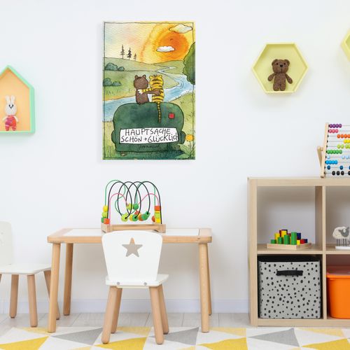4262513380383 - Leinwandbild LUCKYLINDE Der kleine Bär und der kleine Tiger - Hauptsache schön + glücklich bunt (farbe bild(er) bunt) B60cm H90cm T2cm Canvas Holzrahmen Bilder Exklusive JANOSCH Kindermotive 4262513380383 - Leinwandbild LUCKYLINDE Der kleine Bär und der kleine Tiger - Hauptsache schön + glücklich bunt (farbe bild(er) bunt) B60cm H90cm T2cm Canvas Holzrahmen Bilder Exklusive JANOSCH Kindermotive