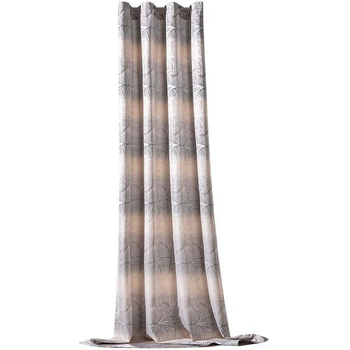 4005385834482 - Vorhang WECKBRODT Gingko Gardinen Gr 245 cm Ösen 140 cm bunt (silberfarben weiß) Landhaus Gardinen Ösenschal Gardine Jacquard mit Gingko - Muster blickdicht