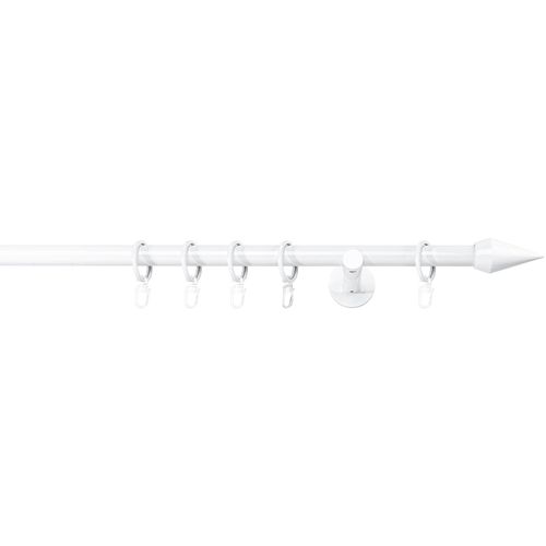 4066866121620 - Ondeco - Gardinenstange auf Maß 20mm Kegel 1-lauf Vorhangstange Wandträger 12cm Stilgarnitur mit Ringen für Vorhänge - Weiß - 330cm 4066866121620 - Ondeco - Gardinenstange auf Maß 20mm Kegel 1-lauf Vorhangstange Wandträger 12cm Stilgarnitur mit Ringen für Vorhänge - Weiß - 330cm