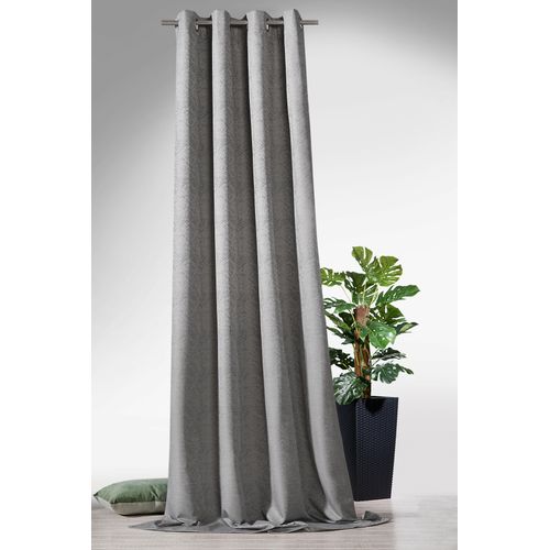 4005385833546 - Vorhang WECKBRODT Lucca grau B135cm H245cm Jacquard Polyester Gardinen Jacquard blickdicht Thermo Verdunkelung abdunkelnd Gardine Store