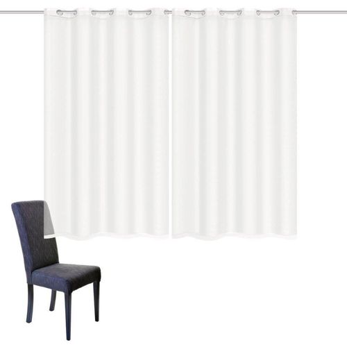 4056751475877 - Vorhang HOME BASICS DOLLY Gr 3 weiß B140cm H225cm Voile Polyester Gardinen 2er Pack Ösenschal DOLLY 4056751475877 - Vorhang HOME BASICS DOLLY Gr 3 weiß B140cm H225cm Voile Polyester Gardinen 2er Pack Ösenschal DOLLY