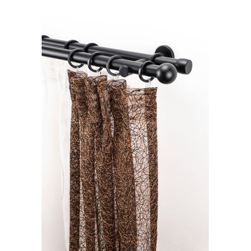 9002777110976 - Gardinenstange GARESA Gabi Gardinenstangen Gr L 120 cm 2 läufig schwarz Gardinenstangen Fixlänge 120 160 200 cm mit Ringe und Haken 9002777110976 - Gardinenstange GARESA Gabi Gardinenstangen Gr L 120 cm 2 läufig schwarz Gardinenstangen Fixlänge 120 160 200 cm mit Ringe und Haken