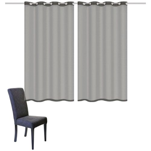4056751475884 - Vorhang HOME BASICS DOLLY Gr 3 grau B140cm H225cm Voile Polyester Gardinen 2er Pack Ösenschal DOLLY 4056751475884 - Vorhang HOME BASICS DOLLY Gr 3 grau B140cm H225cm Voile Polyester Gardinen 2er Pack Ösenschal DOLLY