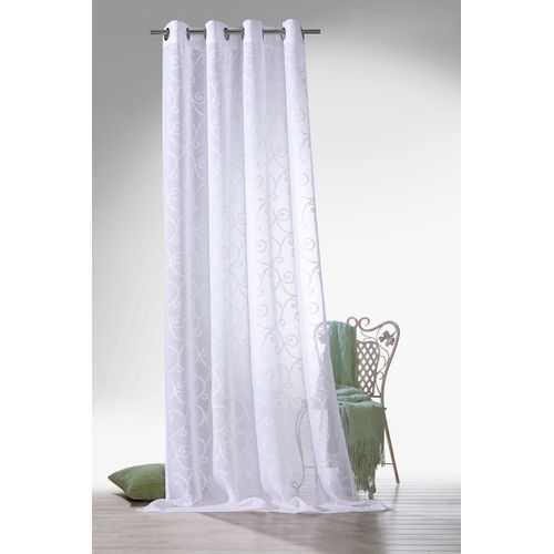 4005385838282 - Vorhang WECKBRODT Romance Gr 1 weiß B140cm H160cm Polyester Gardinen echte Stickerei halbtransparent Muster Raute Gardine Store 4005385838282 - Vorhang WECKBRODT Romance Gr 1 weiß B140cm H160cm Polyester Gardinen echte Stickerei halbtransparent Muster Raute Gardine Store