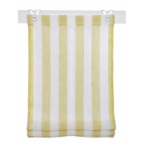4016478105624 - Raffrollo KUTTI Bornholm Gr 2 grün B60cm H130cm Obermaterial 100% Polyester Raffrollos halbtransparent Polyester gewebt Streifen mit Edelstahlhaken