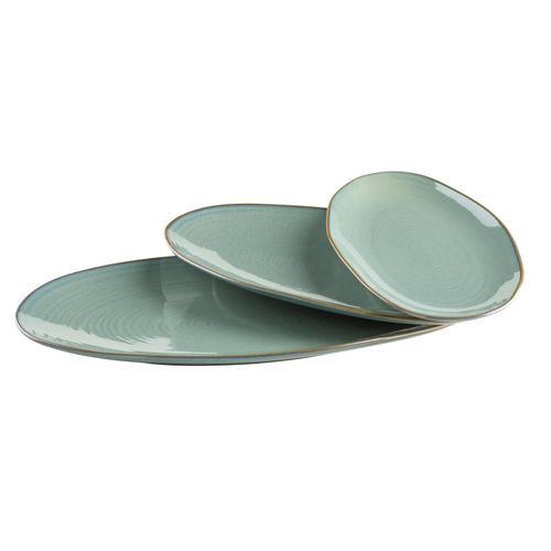 9001794916189 - Servierplatten-Set Keramik Nottingham 3-teilig (Farbe Grün) 9001794916189 - Servierplatten-Set Keramik Nottingham 3-teilig (Farbe Grün)