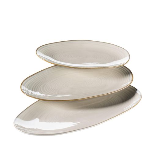 9001794698153 - Servierplatten-Set Keramik Nottingham 3-teilig (Farbe Beige)