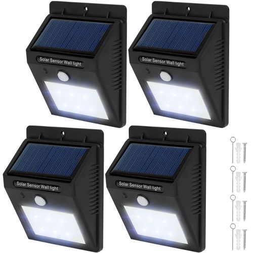 4260435992530 - tectake® 4er-Set Solarlampe mit Bewegungsmelder Erfassungswinkel 120° einfache Montage 97 x 51 x 124 cm