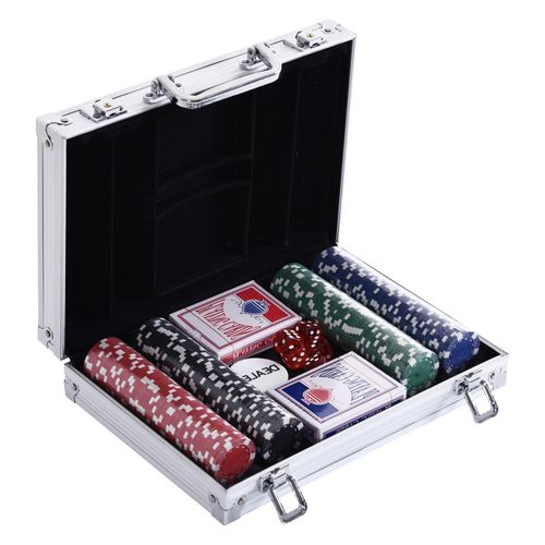 4250871274659 - Pokerkoffer mit 200 Chips silber 295 x 205 x 65 cm (LxBxH) Pokerchips Poker-Komplettset Pokerkarten Kasino 4250871274659 - Pokerkoffer mit 200 Chips silber 295 x 205 x 65 cm (LxBxH) Pokerchips Poker-Komplettset Pokerkarten Kasino