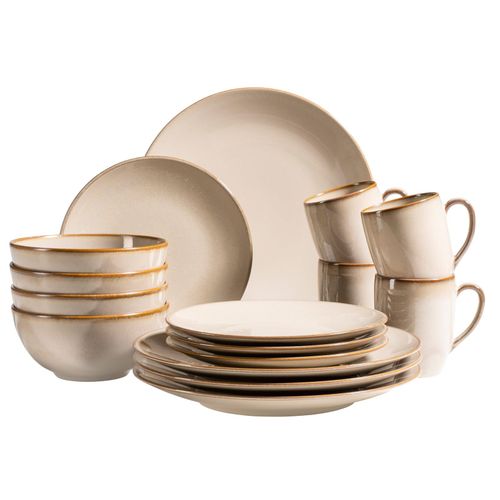 9001794800167 - MÃSER Serie Ossia Geschirr-Set fÃ¼r 4 Personen Sand 16 tlg - B-Ware sehr gut