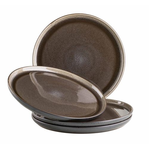 9001794934206 - Speiseteller-Set Steinzeug Niara 4 (Farbe Schwarz   Grau)