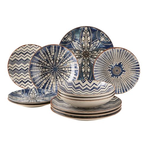 9001794868426 - Mäser Serie Iberico Blue Tellerset 12 teilig für 4 Personen