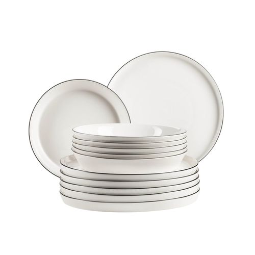 9010933019001 - Tafelservice  Porzellan Sita Weiß   Schwarz