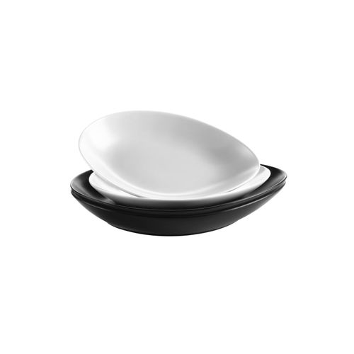 9001794684040 - Tellerset Keramik GLENDALE Schwarz   Weiß