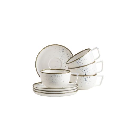 9001794977524 - Kaffeetassen-Set Porzellan Pintar 8 (Farbe Beige   Blau)