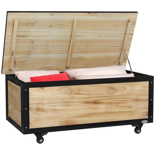 4255633552792 - Gartenbox Holz Auflagenbox 121L Aufbewahrungsbox mit Rollen Wetterbeständige Aufbewahrungskiste für Balkon Terrasse Natur - Outsunny 4255633552792 - Gartenbox Holz Auflagenbox 121L Aufbewahrungsbox mit Rollen Wetterbeständige Aufbewahrungskiste für Balkon Terrasse Natur - Outsunny