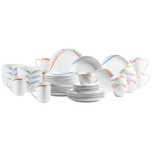 9001794602426 - Kombiservice MÄSER Geschirr-Set Service Ciliana Geschirr-Sets Gr 42 tlg bunt (weiß orange rot blau) buntes Dekor 42 Teile für 6 Personen 9001794602426 - Kombiservice MÄSER Geschirr-Set Service Ciliana Geschirr-Sets Gr 42 tlg bunt (weiß orange rot blau) buntes Dekor 42 Teile für 6 Personen